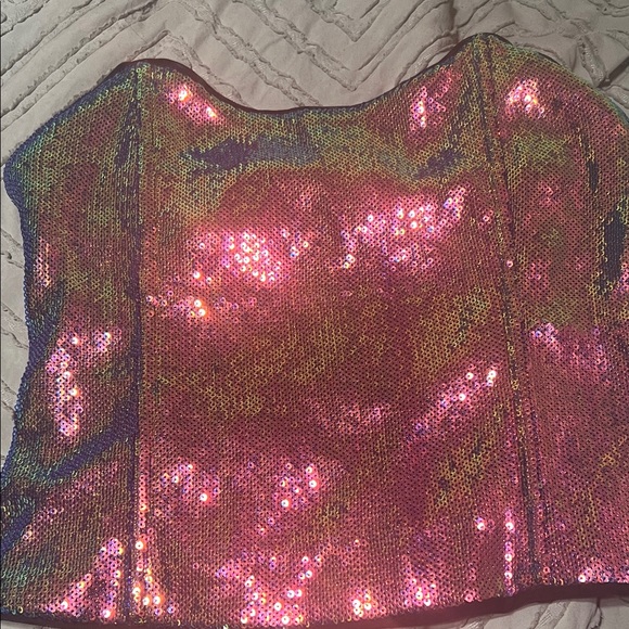 Bebe Iridescent Strapless Crop Top. Has good stretch. Never worn without tags - Picture 5 of 7